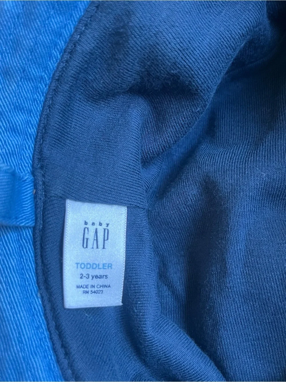 VTG 2004 baby GAP lightBlue Solid Bucket Hat 2-3 Years Unisex Toddler Chin Strap